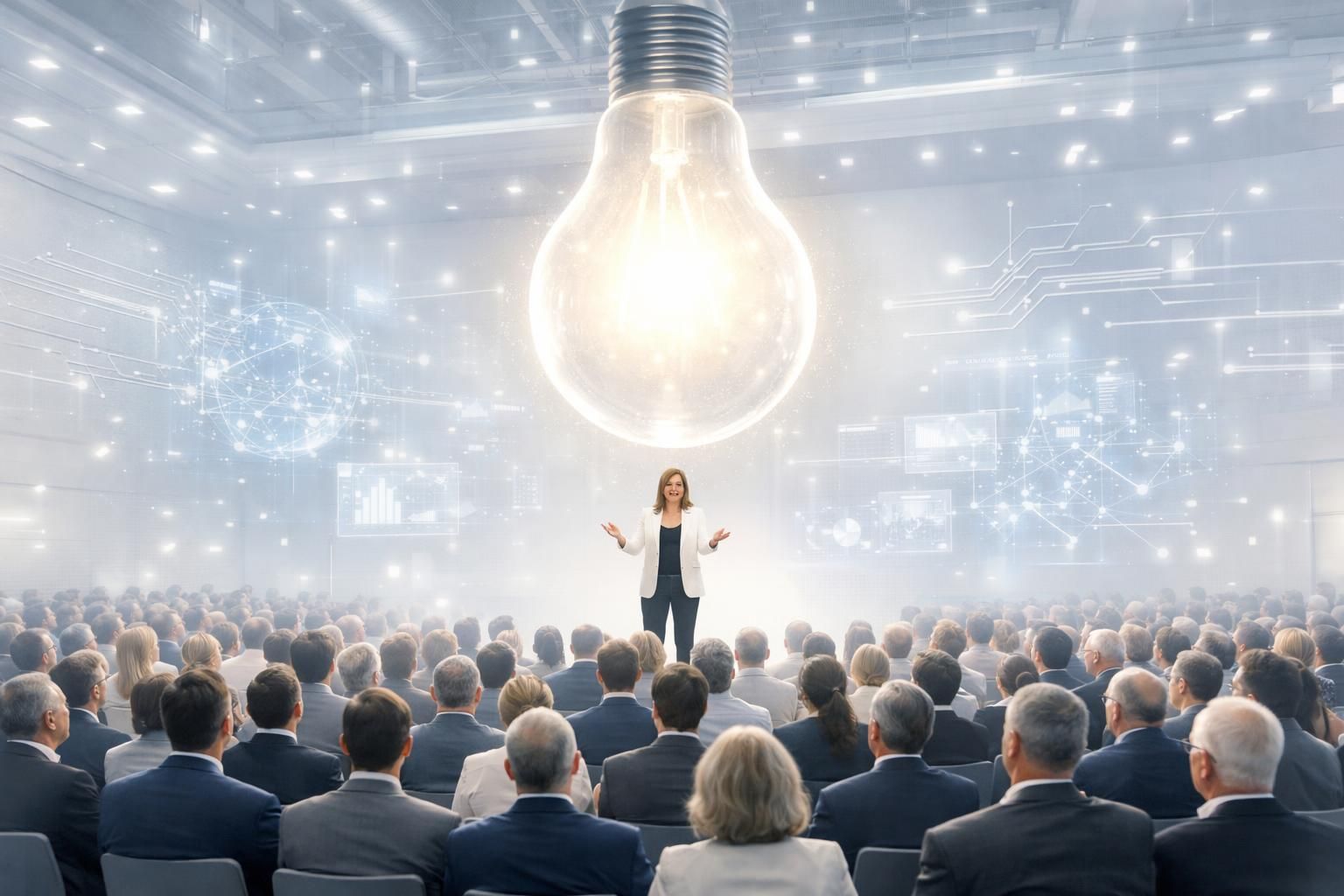 à plougastel-daoulas, 500 dirigeants ont été inspirés par cécile dejoux lors de la soirée « intervœux » sur le thème « l’ia : un choix éclairé », explorant les enjeux et opportunités de l'intelligence artificielle.