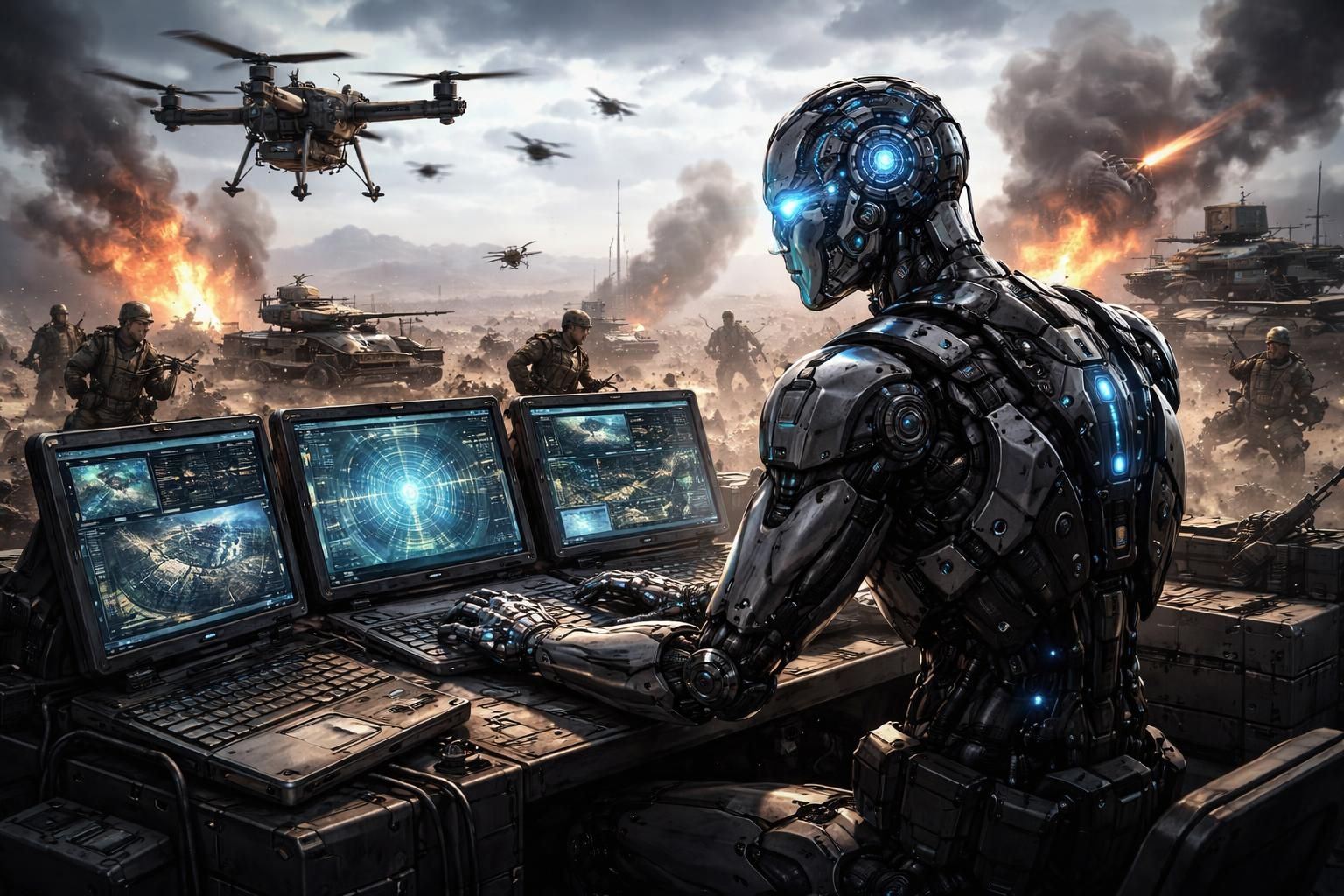 explorez les enjeux critiques de la guerre à l'ère de l'intelligence artificielle, où l'accélération des technologies menace l'équilibre mondial et rapproche dangereusement l'humanité d'une utilisation nucléaire.