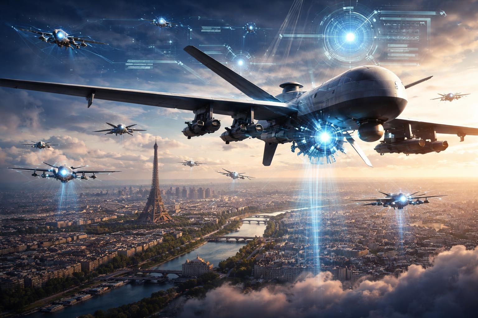 analyse de la situation industrielle française face aux défis posés par l'intégration des drones et de l'intelligence artificielle, révélant un déclin persistant malgré les avancées technologiques.