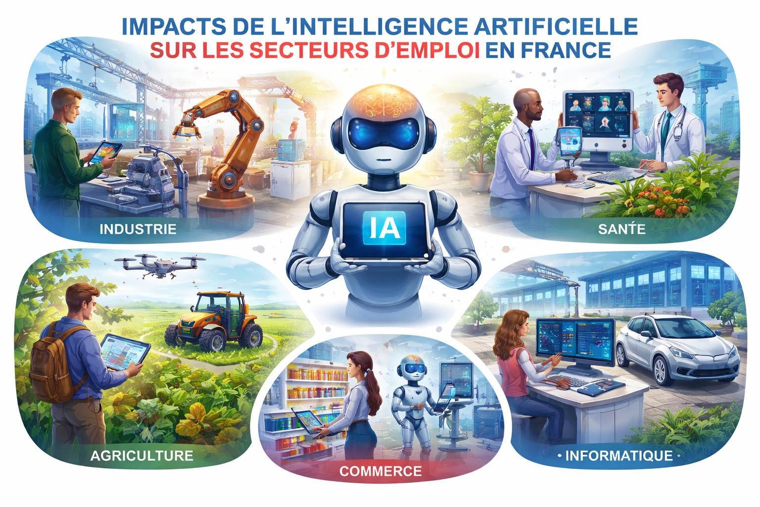 découvrez comment l'intelligence artificielle menace 5 millions d'emplois en france et explorez les transformations majeures qu'elle pourrait apporter au monde du travail.