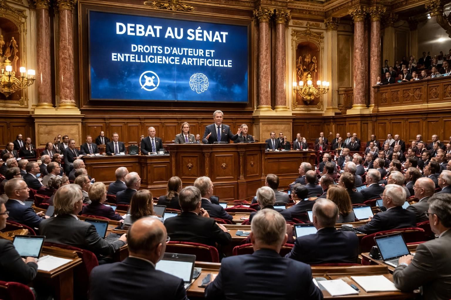 au sénat, une réaction ferme pour protéger les contenus culturels face au 'vol' présumé par l'intelligence artificielle, garantissant les droits des créateurs.