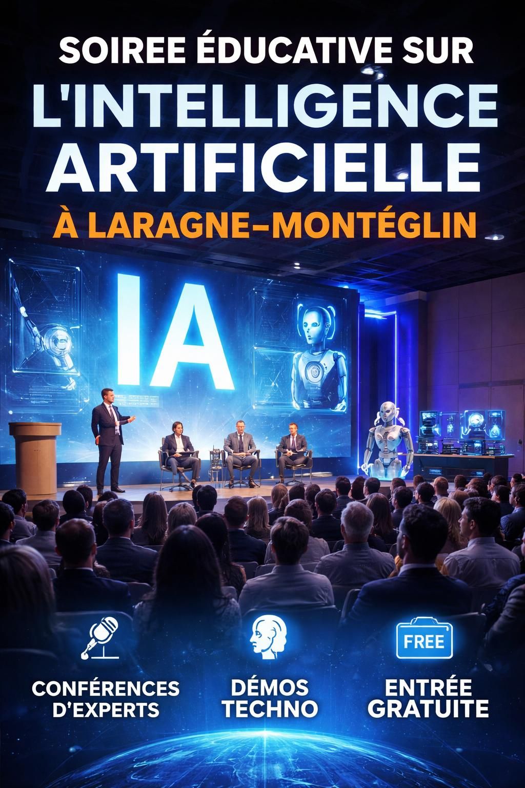 participez à une soirée unique à laragne-montéglin pour découvrir et mieux comprendre l'intelligence artificielle à travers des échanges et des présentations accessibles à tous.