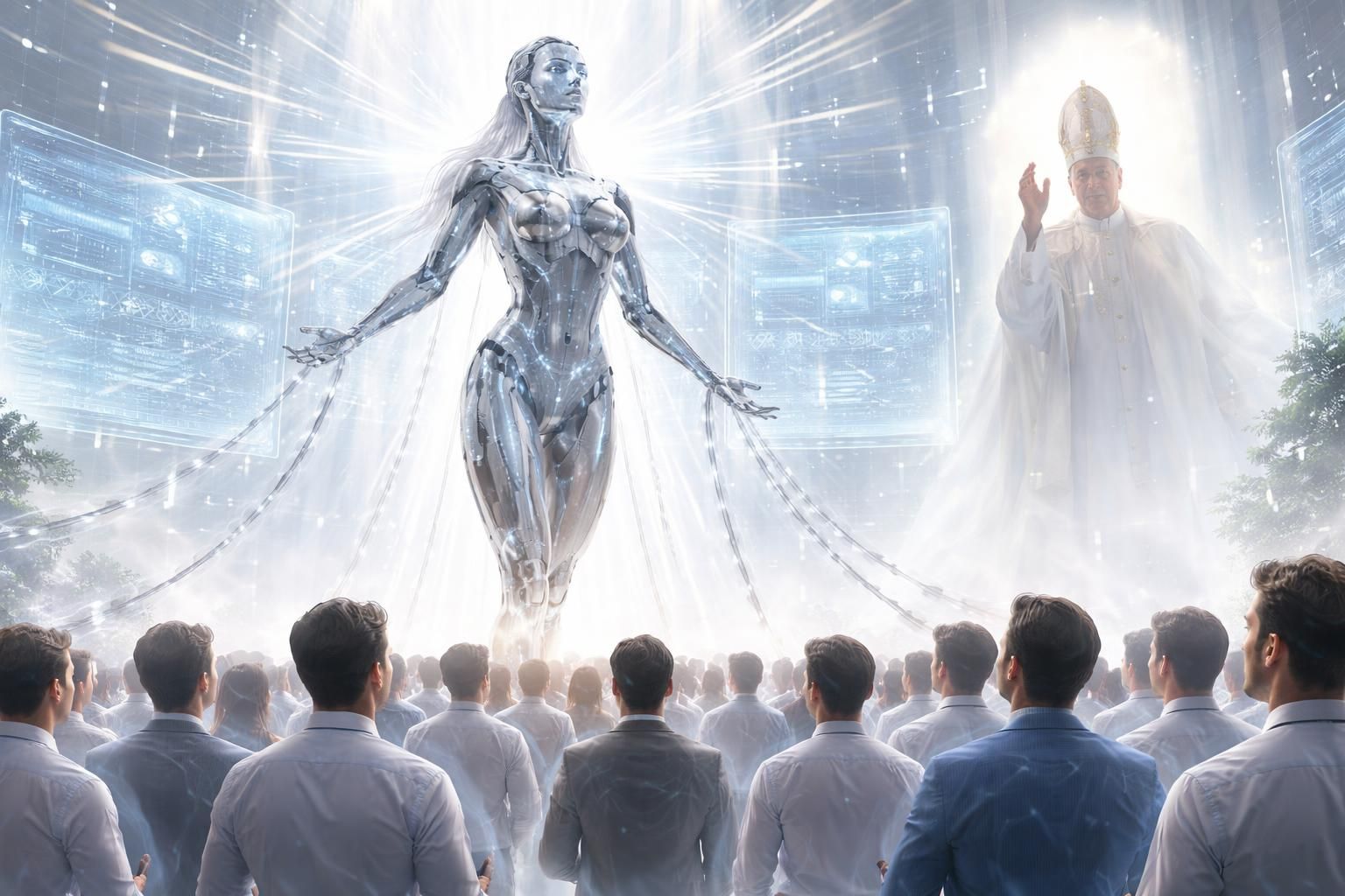 analyse critique de l'enthousiasme de la silicon valley pour l'intelligence artificielle face à l'avertissement du pape, explorant les enjeux éthiques et sociaux de cette technologie révolutionnaire.