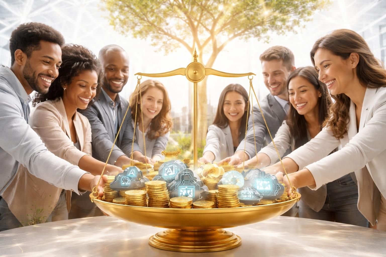 découvrez comment l'intelligence artificielle peut générer des bénéfices économiques tout en assurant une distribution équitable des gains entre tous les salariés.