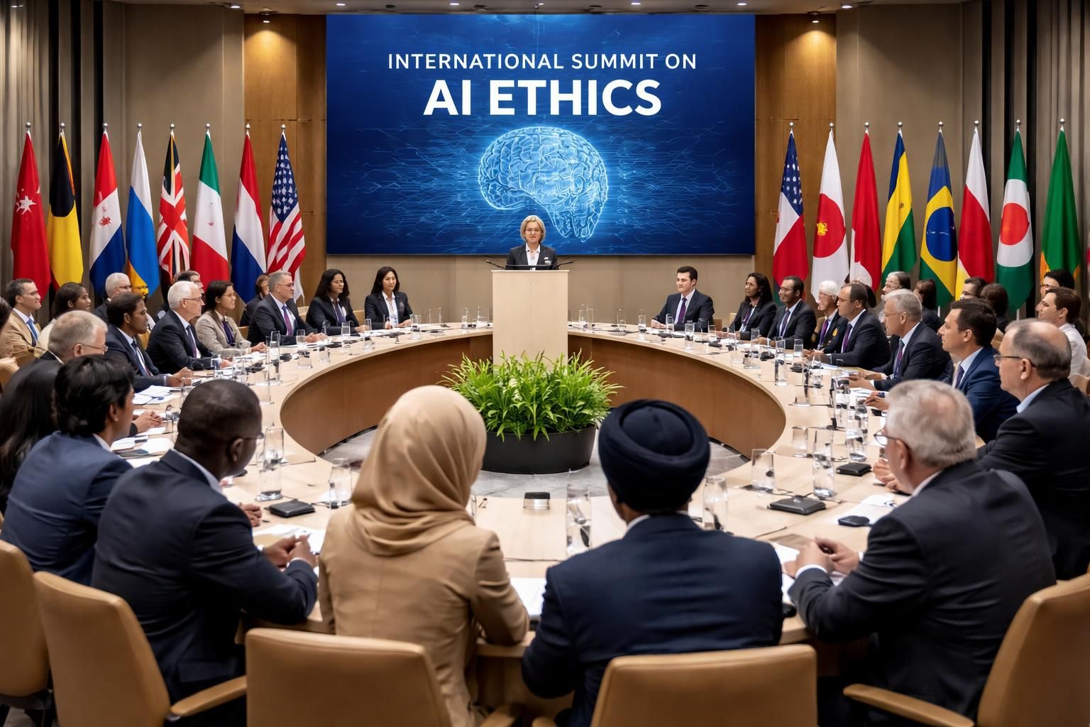 la ministre souligne l'importance d'une intelligence artificielle éthique, garantissant le respect des droits fondamentaux dans son développement et son utilisation.