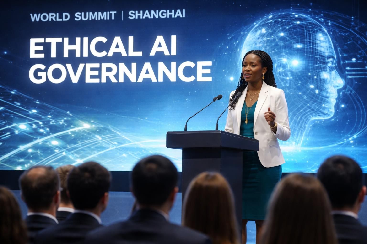 au sommet mondial de shanghai, sofiene hemissi défend une gouvernance éthique et responsable de l'intelligence artificielle, soulignant l'importance de principes humains dans son développement.