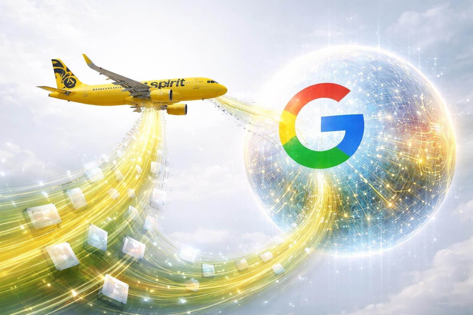 google utilise les données de spirit airlines pour améliorer ses technologies d'intelligence artificielle et offrir des solutions innovantes dans le secteur du voyage.