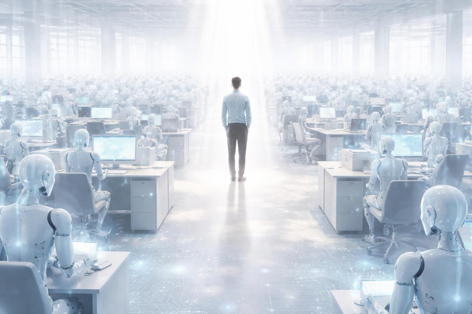découvrez comment l'intelligence artificielle transforme les entreprises tout en soulignant la rareté persistante des agents humains dans ce nouvel environnement digital.