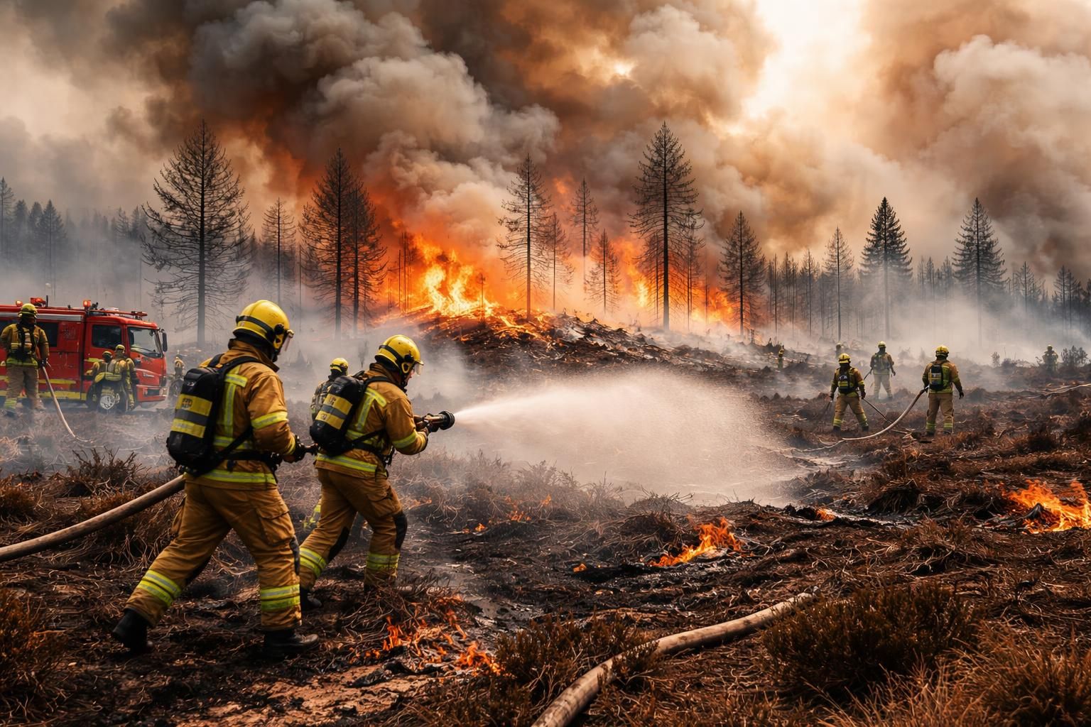 la belgique combat un énorme incendie menaçant de traverser la frontière allemande, mobilisant d'importants moyens pour protéger les régions frontalières.