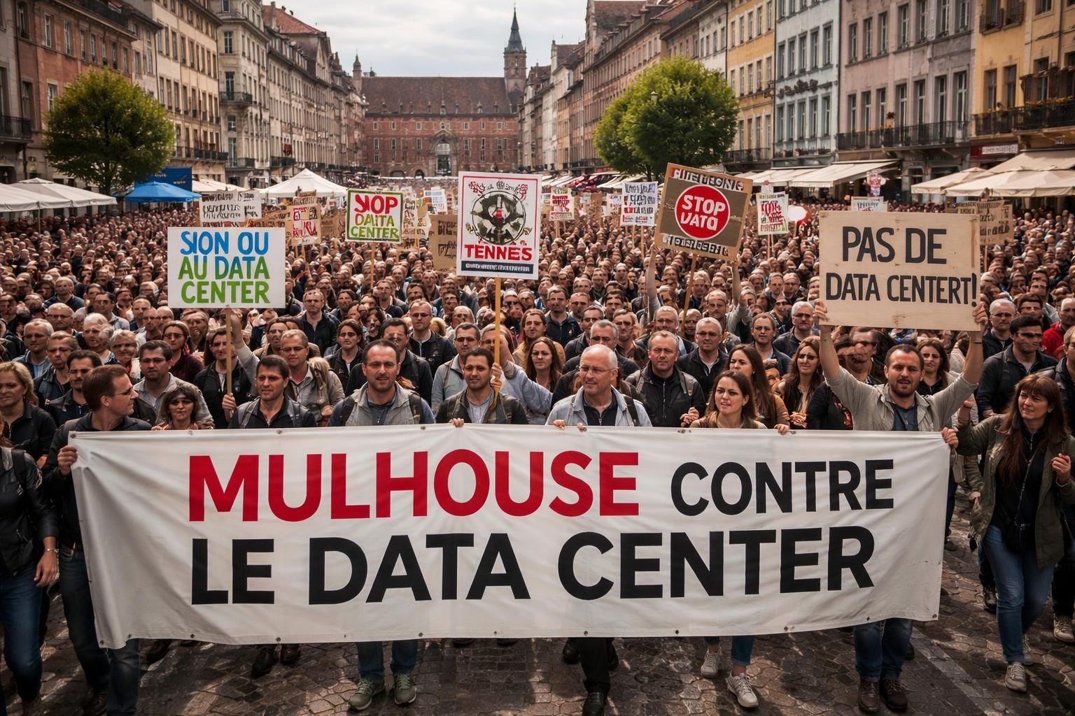 à mulhouse, des citoyens se rassemblent pour s'opposer ensemble à un projet de société controversé, exprimant leurs préoccupations et leur volonté de changement.