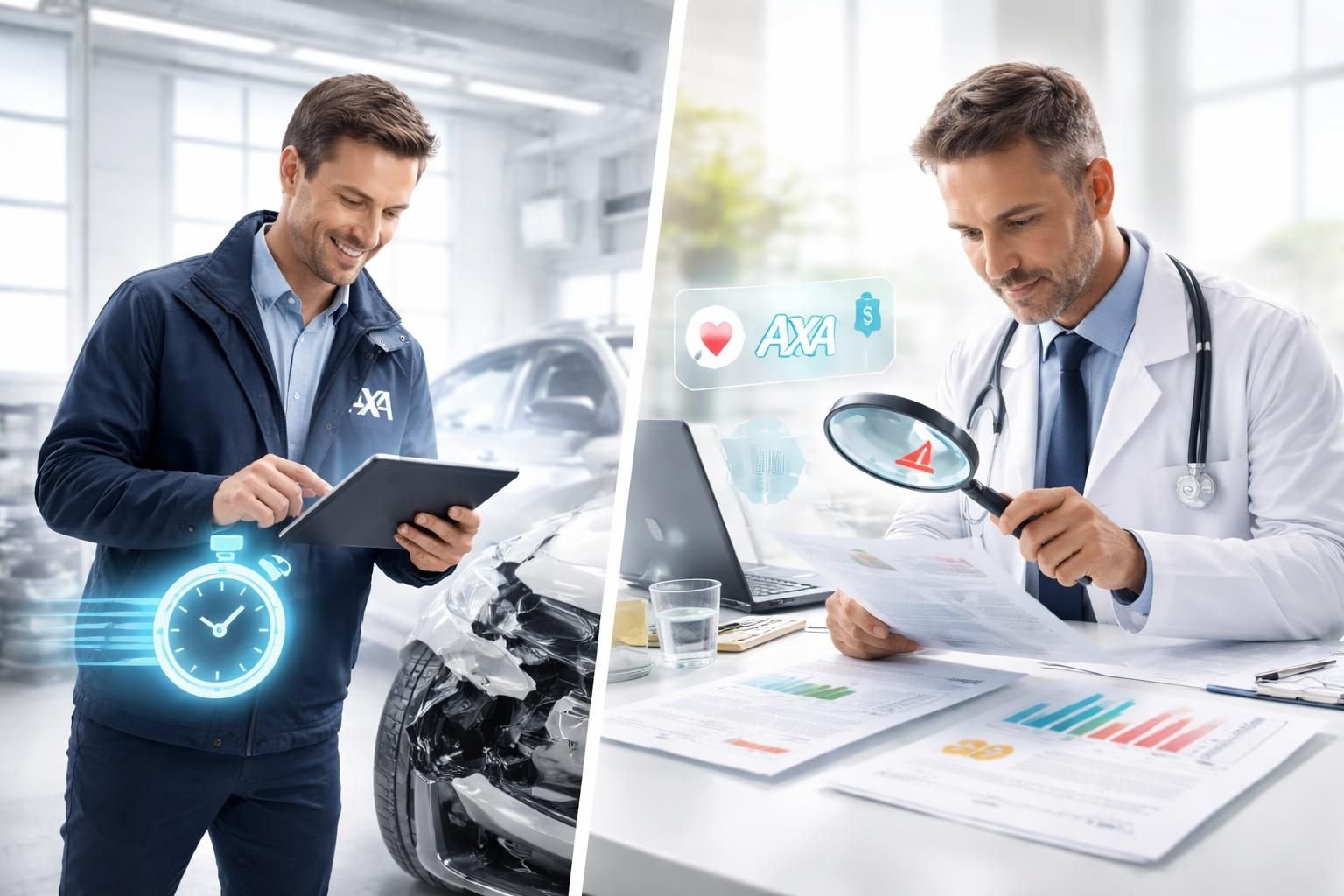 découvrez comment axa innove avec une évaluation rapide des véhicules accidentés en seulement 4 minutes et une détection efficace des dépenses de santé anormales pour une meilleure protection.