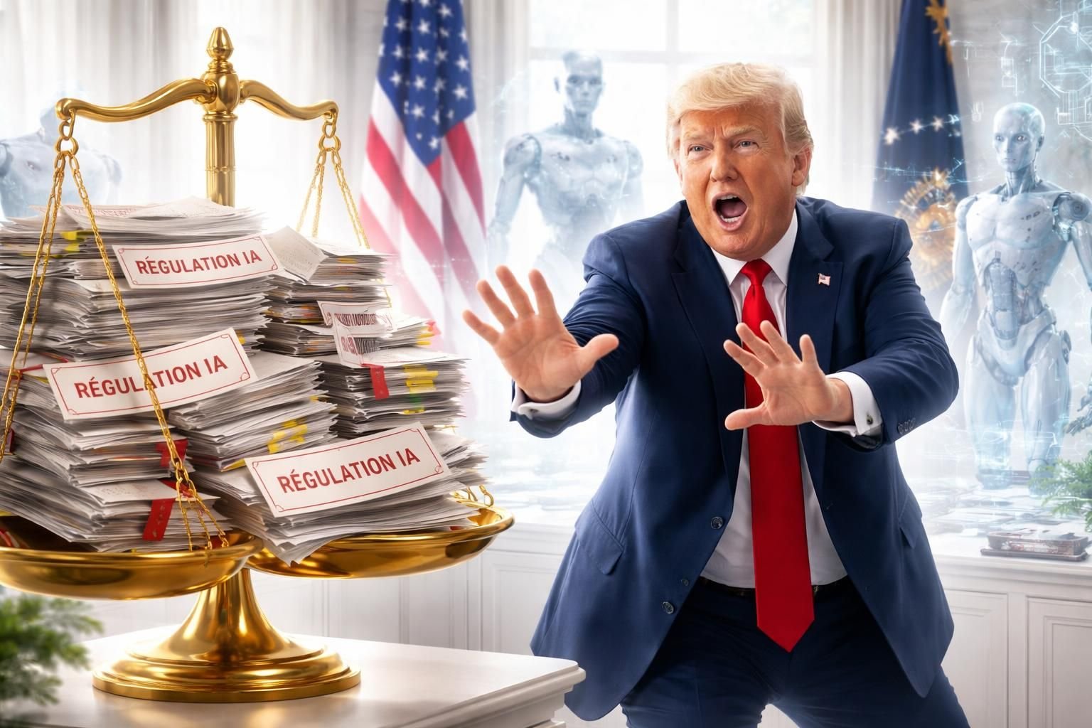 découvrez la réaction vive de donald trump face aux appels grandissants à la régulation de l'intelligence artificielle aux états-unis.