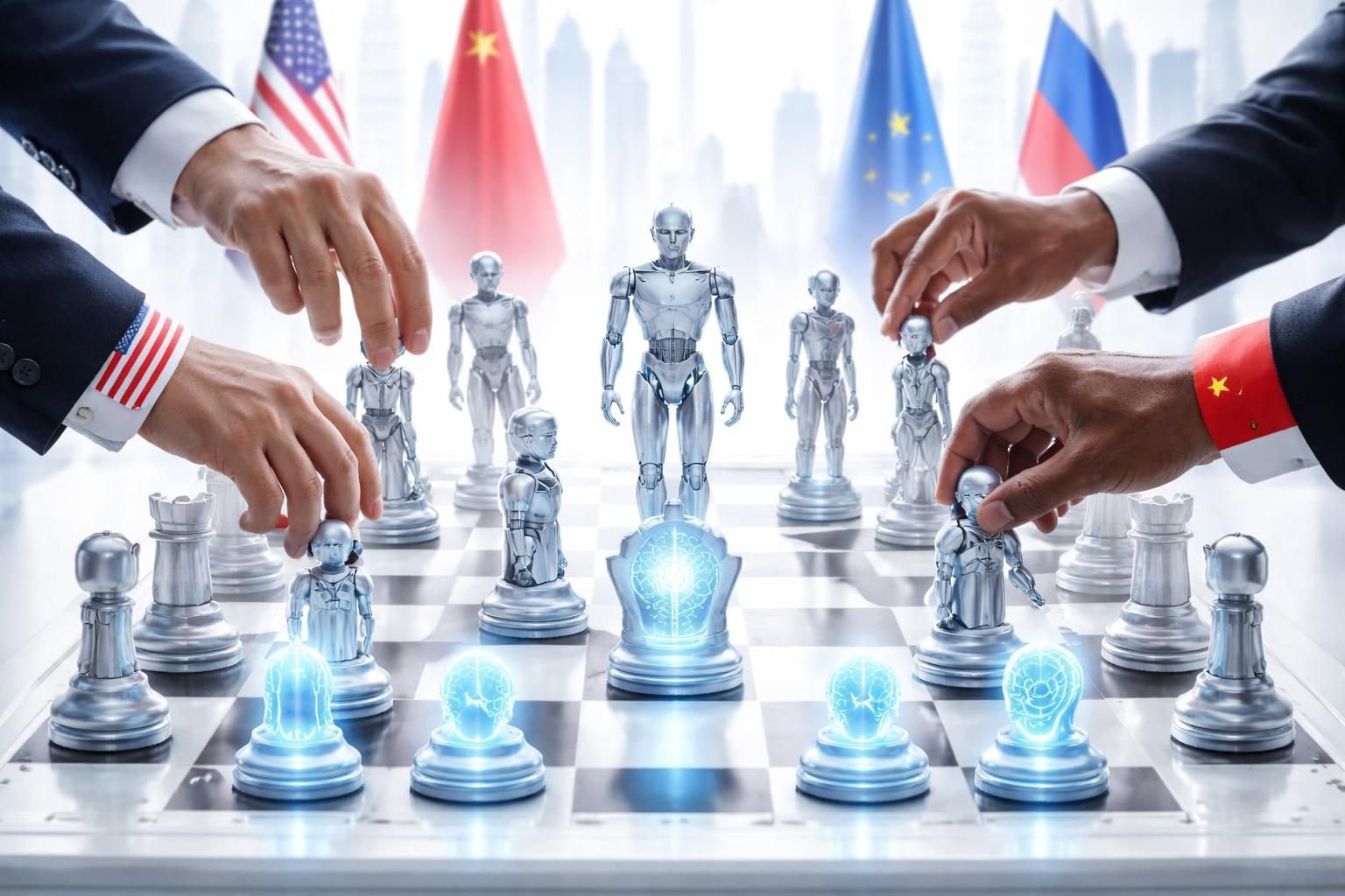 découvrez comment l'intelligence artificielle devient un terrain stratégique majeur dans la compétition entre grandes puissances internationales.