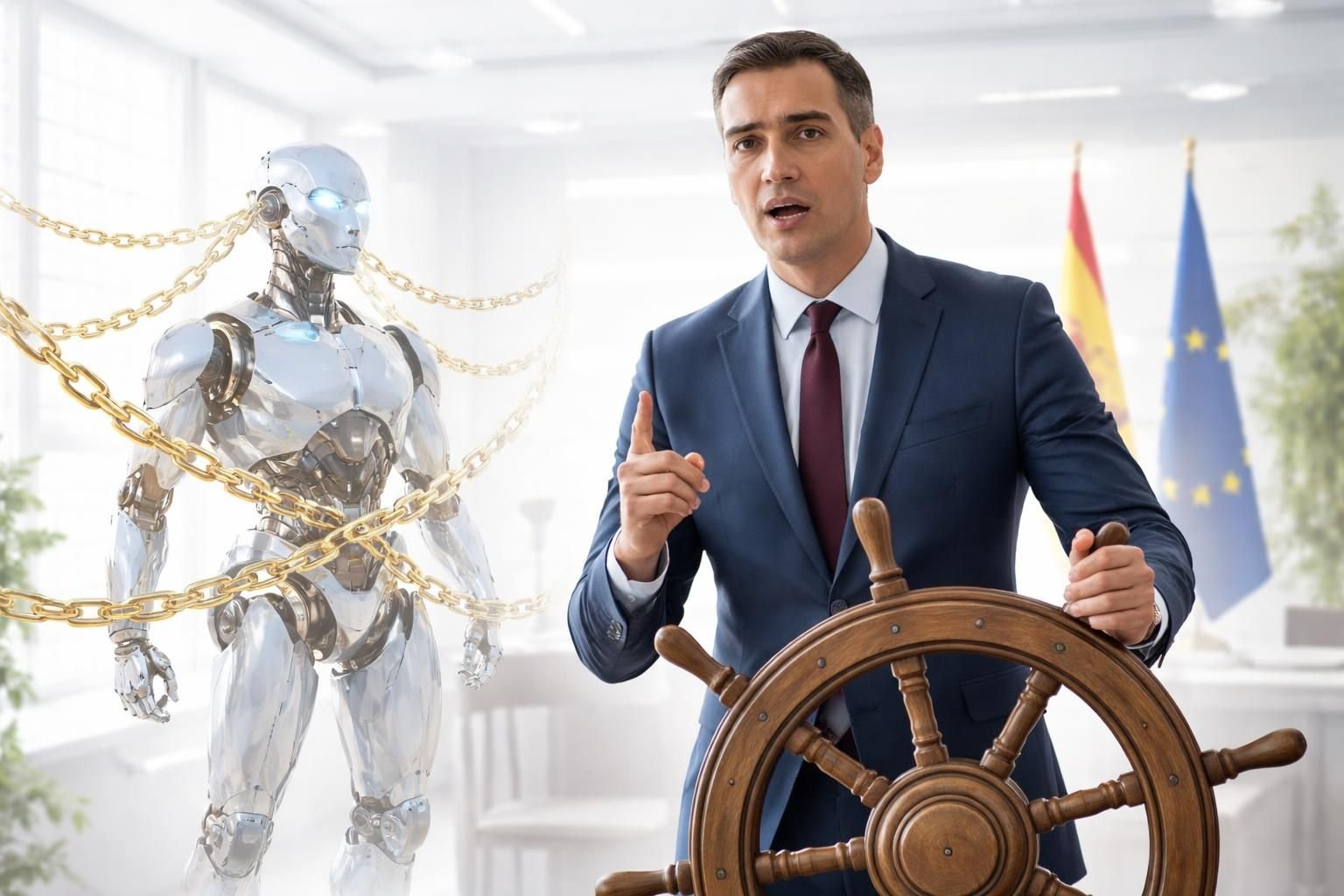 pedro sanchez, premier ministre espagnol, insiste sur la nécessité d'une réglementation stricte pour l'industrie de l'intelligence artificielle, soulignant qu'elle ne peut pas s'auto-réguler efficacement.