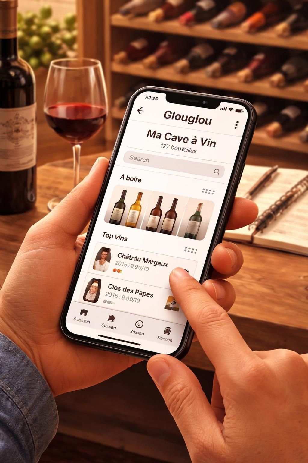découvrez glouglou, l'application révolutionnaire créée par tony fournales, 22 ans, qui simplifie et modernise la gestion de votre cave à vin pour une expérience unique.