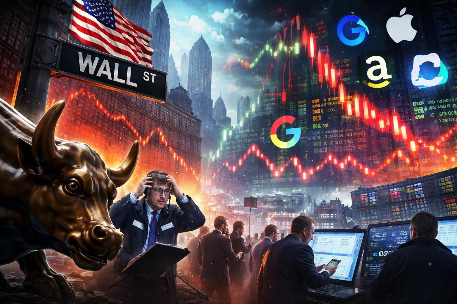 wall street tremble sous l'impact des incertitudes liées au secteur technologique et aux avancées de l'intelligence artificielle, influençant les marchés financiers.